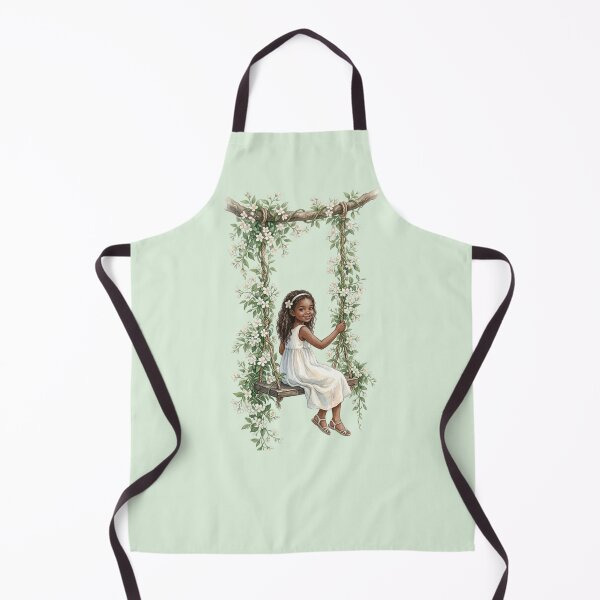 Item preview, watercolor Girl on a Jasmine covered Swing designed and sold by TB-73.