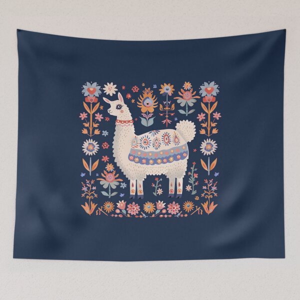 Item preview, Scandinavian Folk Art, Floral Alpaca designed and sold by xiao xuans.