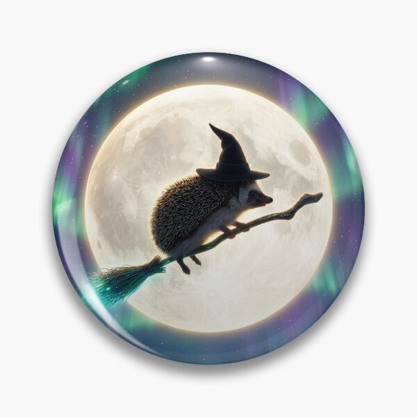 Item preview, Hedgehog Witch Rides Her Broom Under Full Moon designed and sold by Tridentulus.