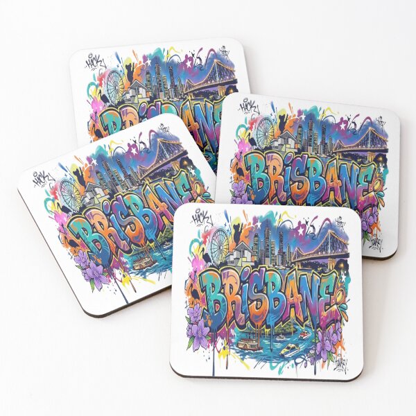 Item preview, Brisbane Graffiti Skyline Urban Street Art designed and sold by ROVVI.