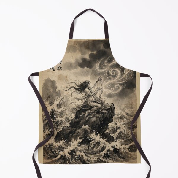 Item preview, The Siren's Bone-Harp Melody Sumi-e Ink Wash designed and sold by DuckOddity.