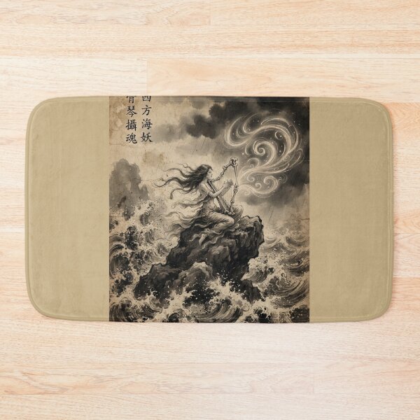 Item preview, The Siren's Bone-Harp Melody Sumi-e Ink Wash designed and sold by DuckOddity.