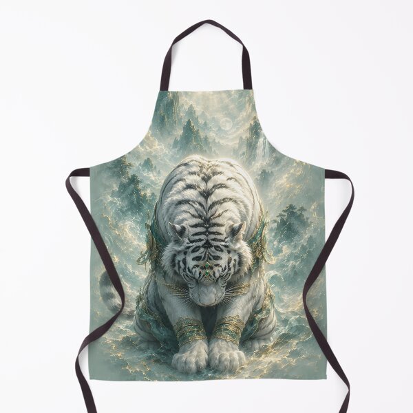 Item preview, Majestic Kneeling White Tiger | Fantasy Wildlife Art designed and sold by ManJiangHong.