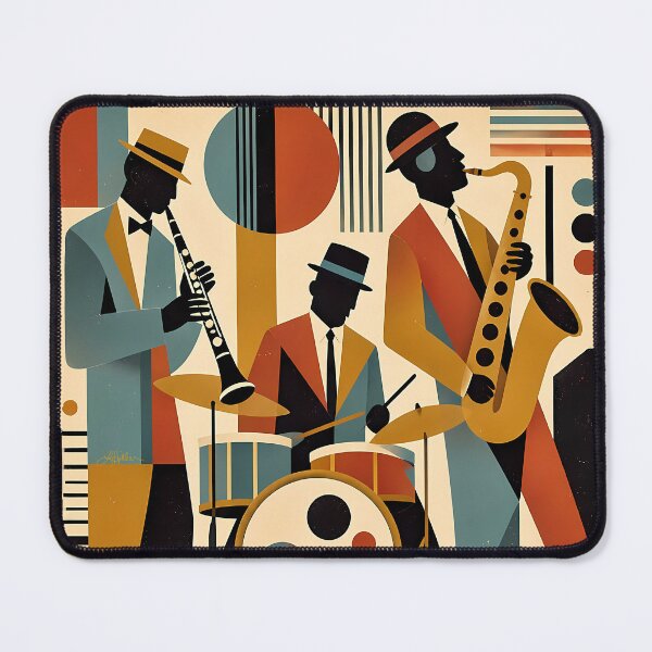 Item preview, Mid Century Abstact Jazz Trio Carinet Drums Saxophone designed and sold by Lee Hiller Designs.