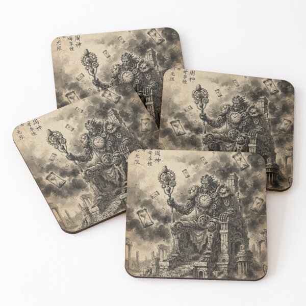 Item preview, The Chronos Clockwork Deity Sumi-e Ink Wash designed and sold by DuckOddity.
