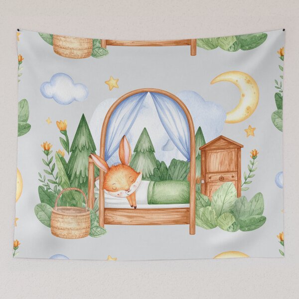 Item preview, Sleeping Fox in Woodland Bed designed and sold by Rutvain.