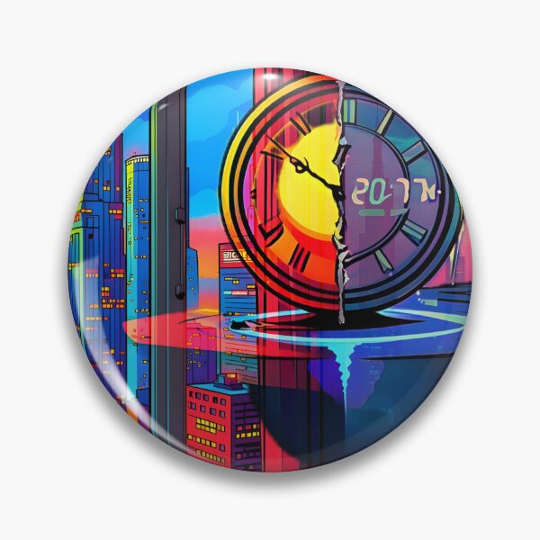 Item preview, Time Travel Cyberpunk Neon City View Pop Art designed and sold by Daniela`s shop.