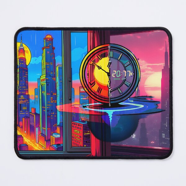 Item preview, Time Travel Cyberpunk Neon City View Pop Art designed and sold by Daniela`s shop.