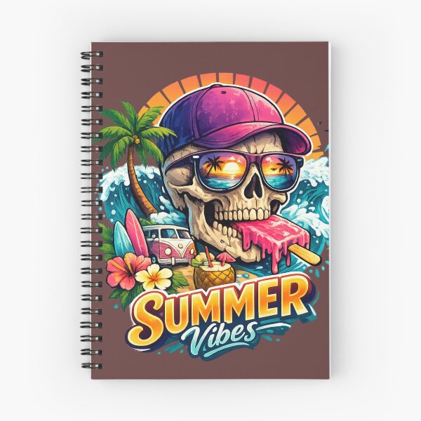 Item preview, Summer Vibes Tropical Skull T-Shirt designed and sold by Art-Vortex-fr.