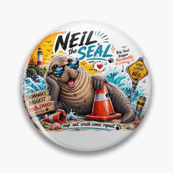 Item preview, Neil the Seal – Tasmania's Biggest Troublemaker  designed and sold by Stixyyy.
