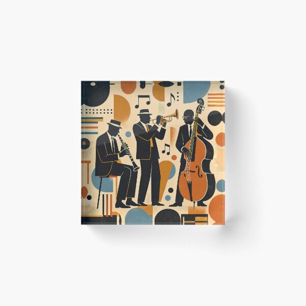 Item preview, Mid Century Modern Jazz Trio Minimalist Art designed and sold by Lee Hiller Designs.