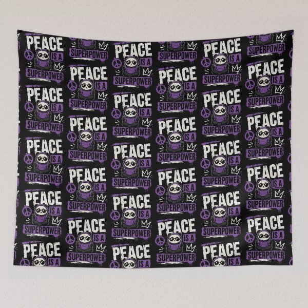 Item preview, Peace Is a Superpower – Cool Panda Street Art designed and sold by Dogandesighn.