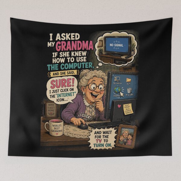 Item preview, Funny Grandma Computer T-Shirt – "Click the Internet Icon" Tech Humor Tee | Geek & Family Joke Gift designed and sold by just-quotes.