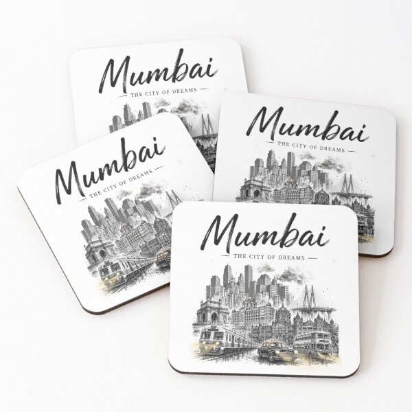 Item preview,  Mumbai – The City of Dreams | Taj Mahal Palace, CSMT, Sea Link & Vintage Taxi Graphic T-Shirt | India Travel Streetwear ver 18 designed and sold by mndesignworx.