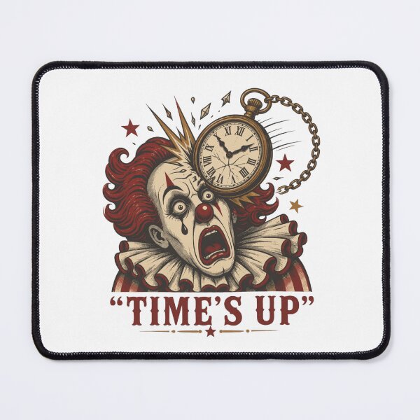 Item preview, Time's Up Clown Vintage Pocket Watch Horror Design designed and sold by Thread&Fable.