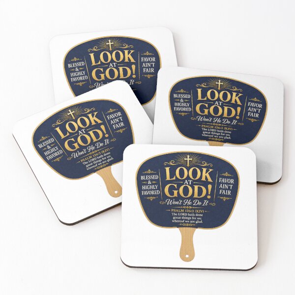 Item preview, Look At God Wont He Do It Traditional Church Fan designed and sold by WordsplusFabric.
