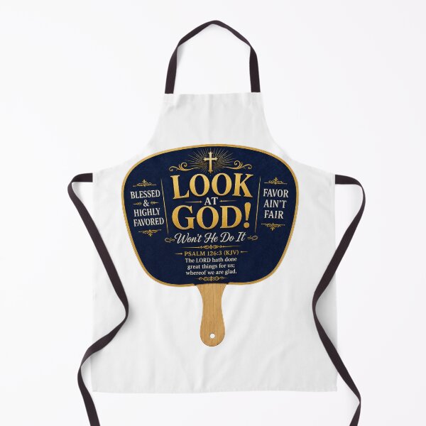 Item preview, Look At God Wont He Do It Traditional Church Fan designed and sold by WordsplusFabric.