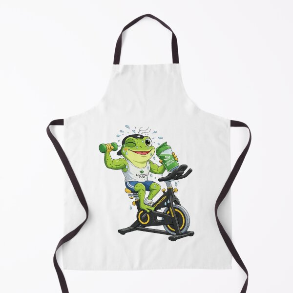 Item preview, Funny Gym Frog Cycling with Energy Drink and Dumbbell Cartoon Workout Design designed and sold by Dinaelsherkawy.