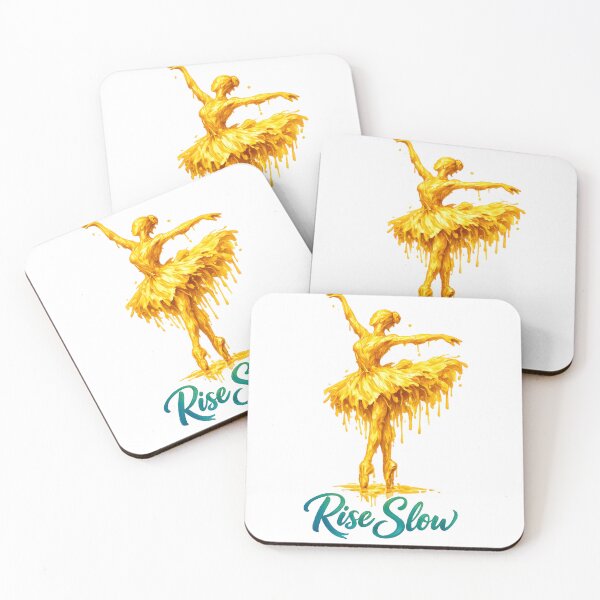 Item preview, Rise Slow Gold Ballet Dancer Art, Minimalist Dripping Paint Ballerina designed and sold by houta.