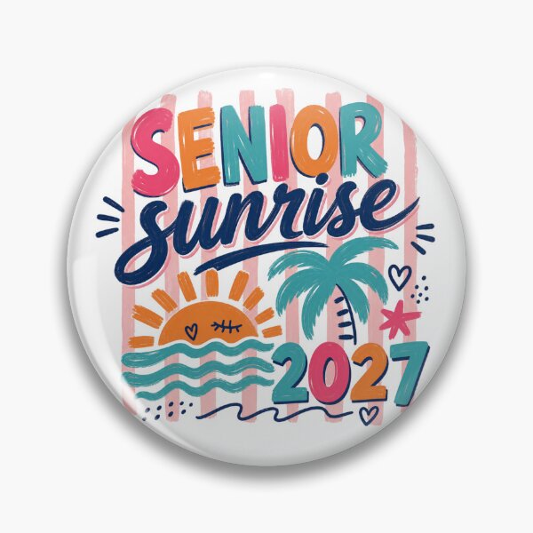 Item preview, Senior Sunrise 2027 Vertical Stripe Beach Doodle Tee designed and sold by SkuddleCo.