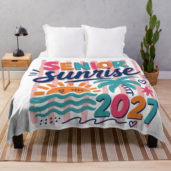 Item preview, Senior Sunrise 2027 Vertical Stripe Beach Doodle Tee designed and sold by SkuddleCo.