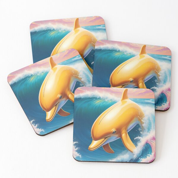 Item preview, Funda para teléfono Golden Dolphin Ocean Wave designed and sold by Bronze-Starr.