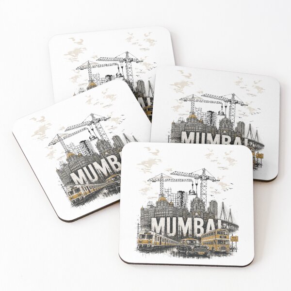 Item preview, Mumbai – The City of Dreams | Taj Mahal Palace, CSMT, Sea Link & Vintage Taxi Graphic T-Shirt | India Travel Streetwear ver 16 designed and sold by mndesignworx.