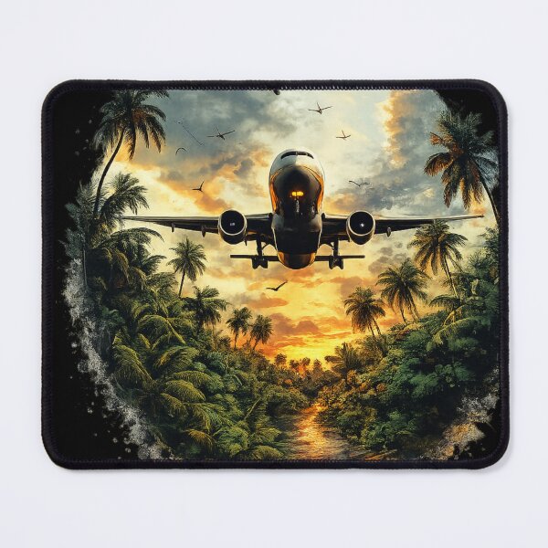 Item preview, Tropical Airplane Sunset Adventure Illustration designed and sold by Art-Vortex-fr.