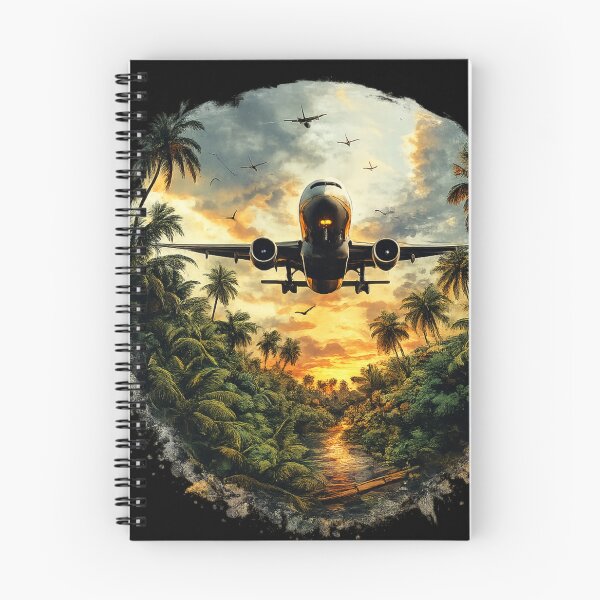 Item preview, Tropical Airplane Sunset Adventure Illustration designed and sold by Art-Vortex-fr.