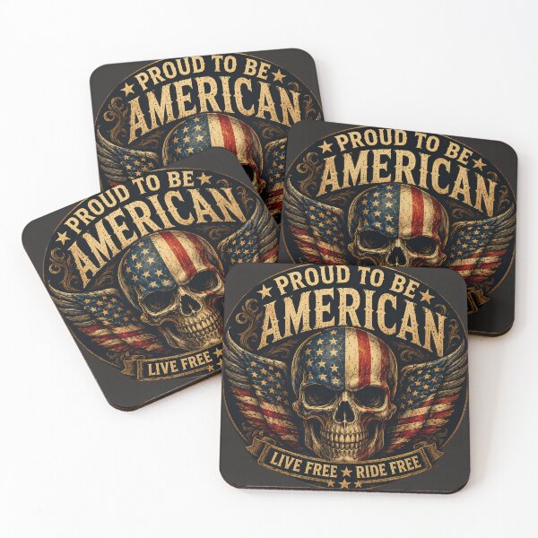 Item preview, Proud to Be American – Vintage Skull Patriotic Biker Sticker designed and sold by Collins Design.