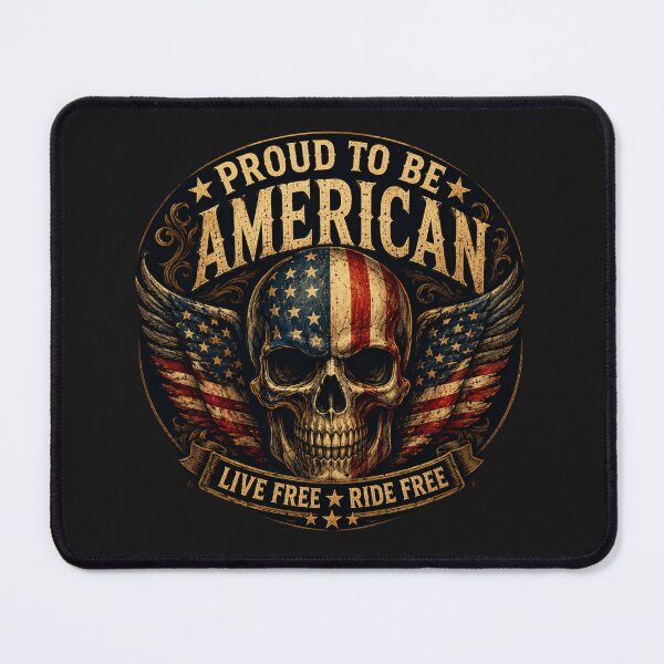Item preview, Proud to Be American – Vintage Skull Patriotic Biker Sticker designed and sold by Collins Design.