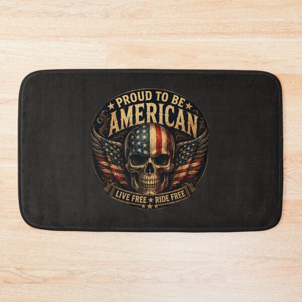 Item preview, Proud to Be American – Vintage Skull Patriotic Biker Sticker designed and sold by Collins Design.