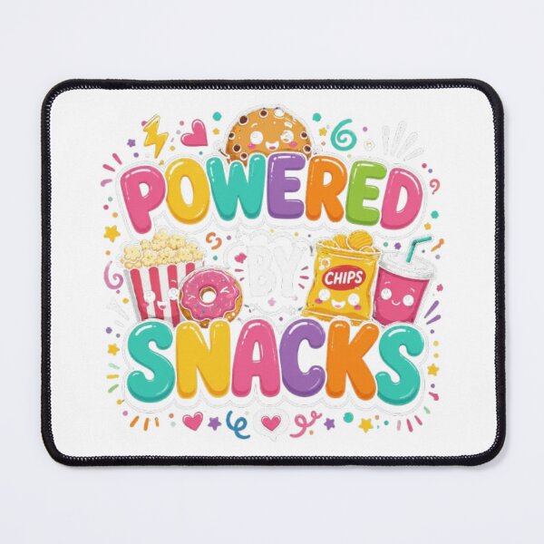 Item preview, Powered by Snacks | Cute Kawaii Snack Food Typography T-Shirt | Funny Food Lover Design designed and sold by Faisal Shah.