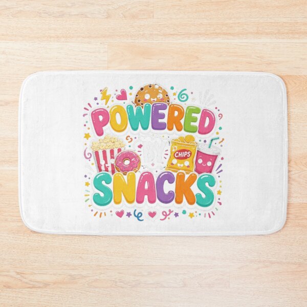 Item preview, Powered by Snacks | Cute Kawaii Snack Food Typography T-Shirt | Funny Food Lover Design designed and sold by Faisal  Shah.