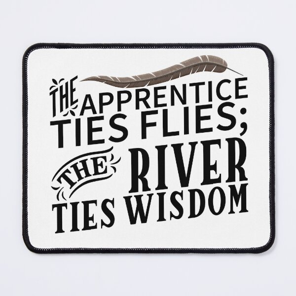 Item preview, The Apprentice ties flies; The River ties wisdom, fly tying illustration. designed and sold by Art-Horizon.