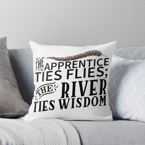 Item preview, The Apprentice ties flies; The River ties wisdom, fly tying illustration. designed and sold by Art-Horizon.