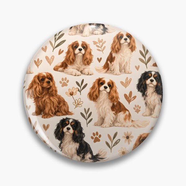 Item preview, Cute Cavalier King Charles Spaniel Seamless Pattern | Cozy Dog Lover Design designed and sold by blankTeeShirt.