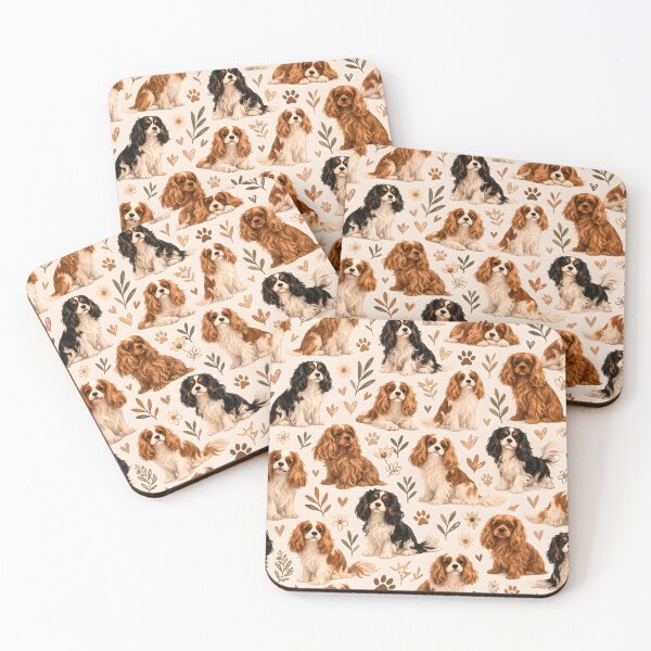 Item preview, Cute Cavalier King Charles Spaniel Seamless Pattern | Cozy Dog Lover Design designed and sold by blankTeeShirt.