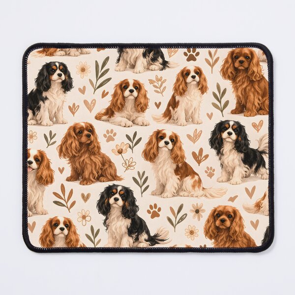Item preview, Cute Cavalier King Charles Spaniel Seamless Pattern | Cozy Dog Lover Design designed and sold by blankTeeShirt.