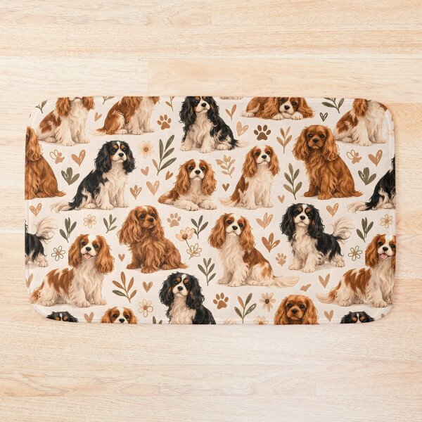 Item preview, Cute Cavalier King Charles Spaniel Seamless Pattern | Cozy Dog Lover Design designed and sold by blankTeeShirt.