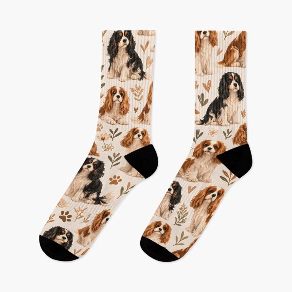 Item preview, Cute Cavalier King Charles Spaniel Seamless Pattern | Cozy Dog Lover Design designed and sold by blankTeeShirt.