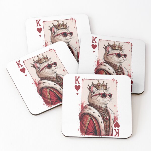 Item preview, King of Hearts Cat | Royal Cat Playing Card | Cool Crowned Cat Design designed and sold by BlackCat Vibe.