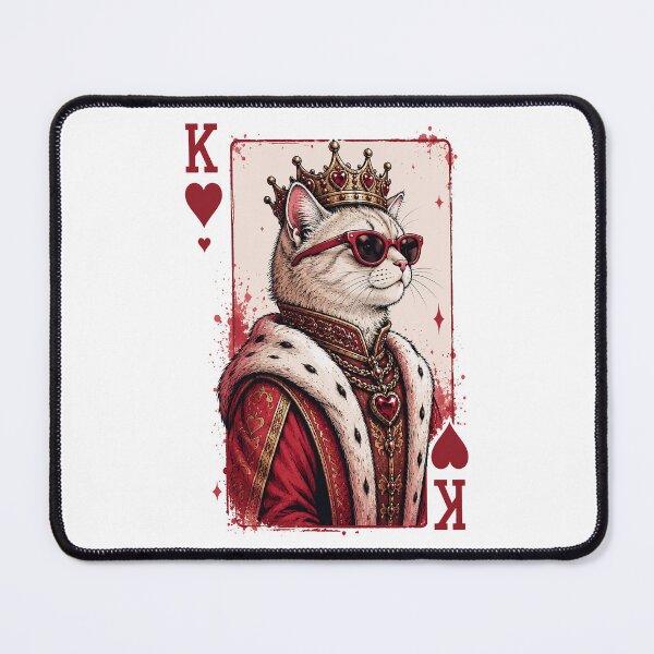 Item preview, King of Hearts Cat | Royal Cat Playing Card | Cool Crowned Cat Design designed and sold by BlackCat Vibe.
