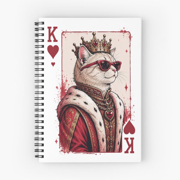 Item preview, King of Hearts Cat | Royal Cat Playing Card | Cool Crowned Cat Design designed and sold by BlackCat Vibe.