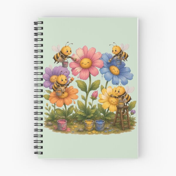 Item preview, Cute Bumblebees Painting Flowers Whimsical Garden Art designed and sold by Miheerala.