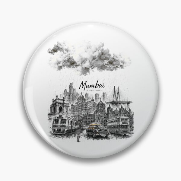 Item preview,   Mumbai – The City of Dreams | Taj Mahal Palace, CSMT, Sea Link & Vintage Taxi Graphic T-Shirt | India Travel Streetwear ver 20 designed and sold by mndesignworx.