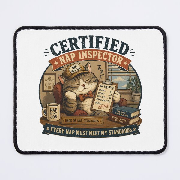 Item preview, Certified Nap Inspector | Funny Cat Nap Shirt designed and sold by Spark Cottage.