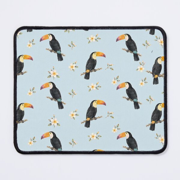 Item preview, Tropical Toucan Pattern with Plumeria Flowers Seamless Design designed and sold by Islabonita..