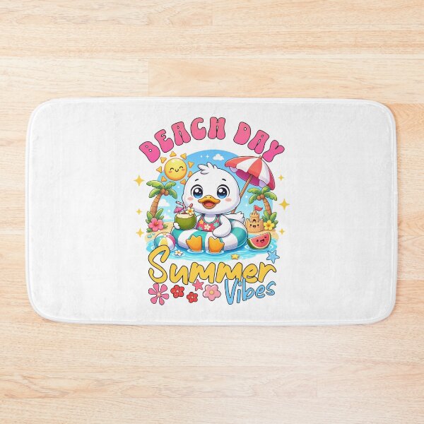 Item preview, Beach Day Summer Vibes Cute Duck Tropical Vacation Design designed and sold by AleksaDesignMTL.