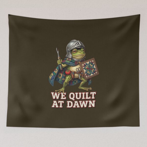 Item preview, We Quilt At Dawn Funny Frog Quilting Hobby designed and sold by pigasousshop.